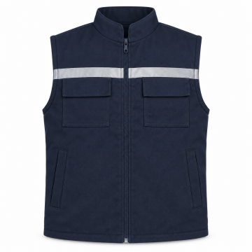7/7 Gabardin Kapitoneli Lacivert Kışlık Yelek