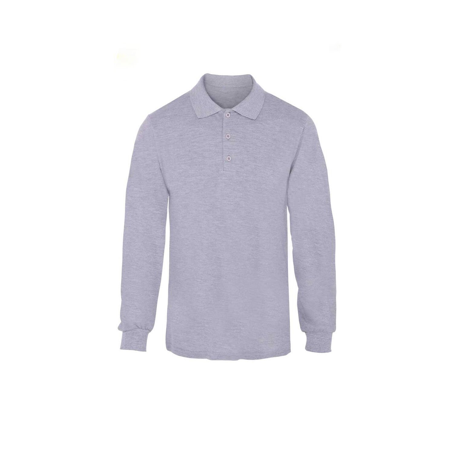 Polo Yaka Yazlık Uzun Kollu Tşört Gri M