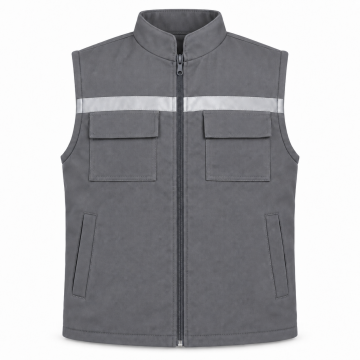 7/7 Gabardin Kapitoneli Gri Kışlık Yelek