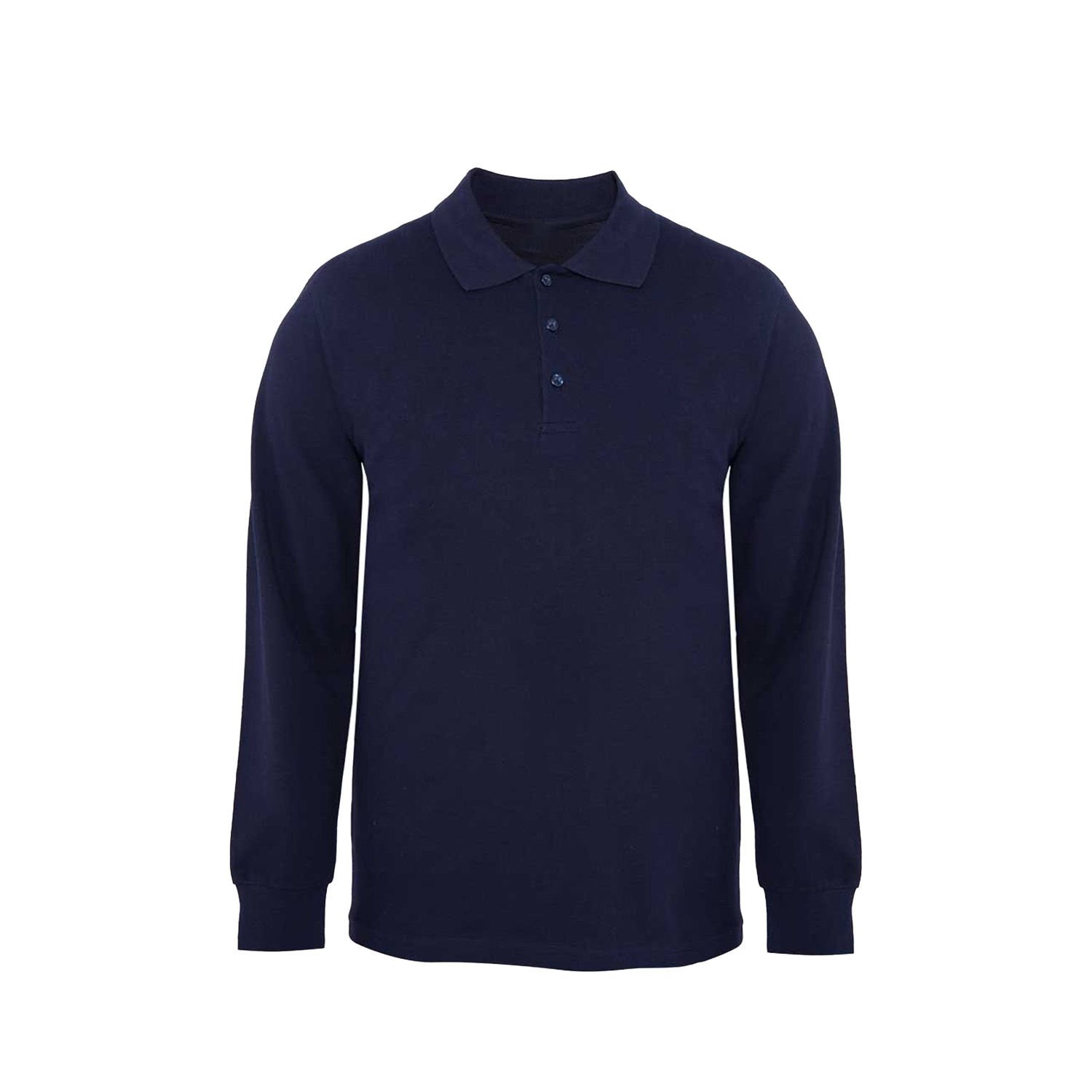 Polo Yaka Yazlık Uzun Kollu Tişört Lacivert L