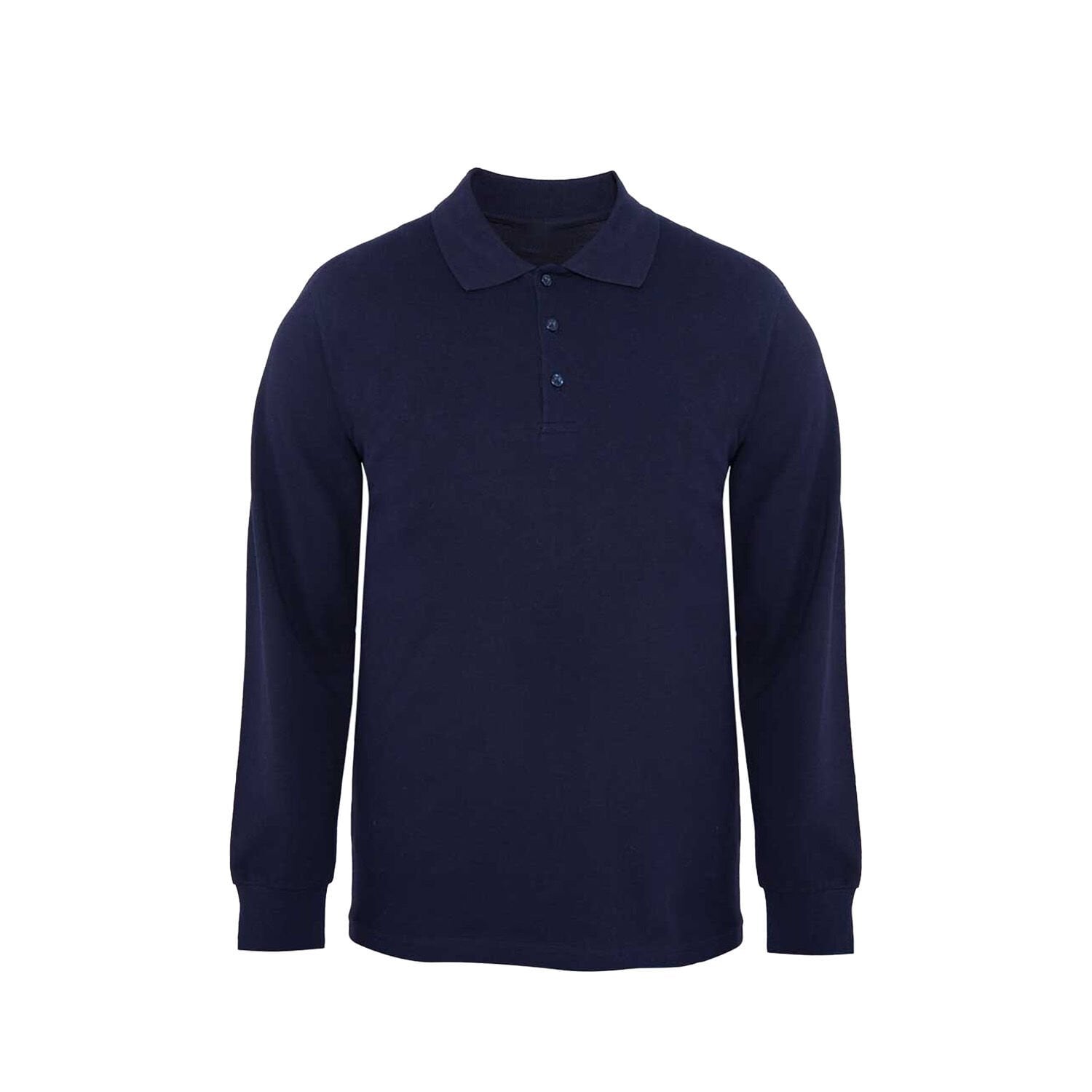 Polo Yaka Yazlık Uzun Kollu Tişört Lacivert M