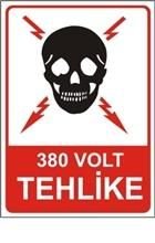 380 volt Tehlike 35x50 cm Dekota (Forex) 3 mm