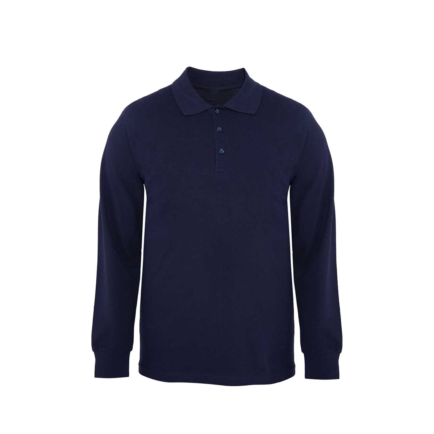 Polo Yaka Yazlık Uzun Kollu Lacivert T-Shirt XL