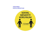 Sosyal Mesafe Etiketi Laminasyonlu 30 Cm Çap
