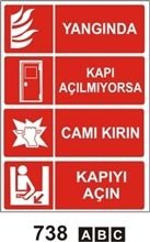 Yangında Kapı Açılmıyorsa 25x35 cm Sticker Etiket