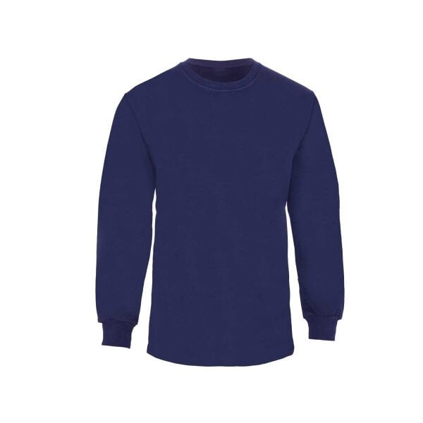 0 Yaka Yazlık Uzun Kollu Lacivert Tişört