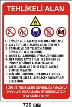 Tehlikeli Alan 25x35 cm Sticker Etiket