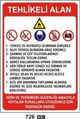 Tehlikeli Alan 25x35 cm Sticker Etiket