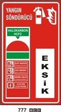 Yangın Söndürücü Halokarbon(Hcfc) 25x35 cm Sticker Etiket