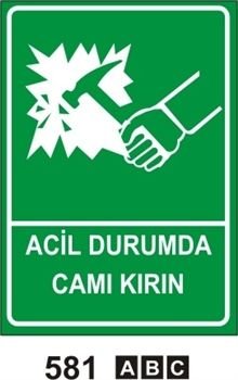 Acil Durumda Camı Kırın 25x35 cm Saç (Galvaniz) 0,50mm