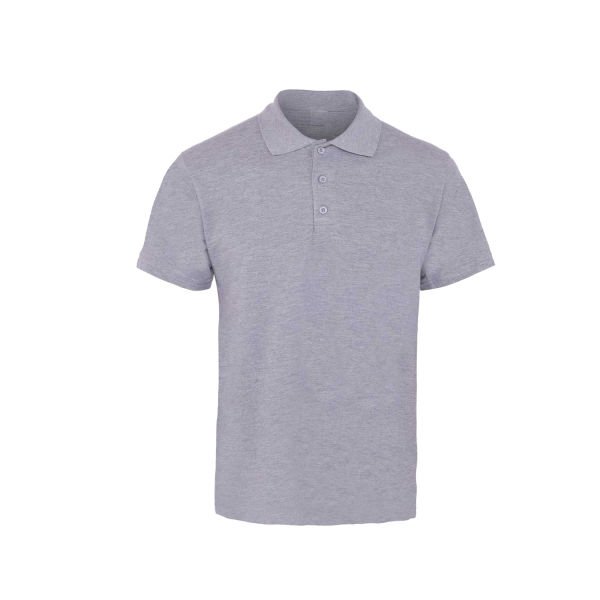 Polo Yaka Logo Baskılı Tşört Gri XXL