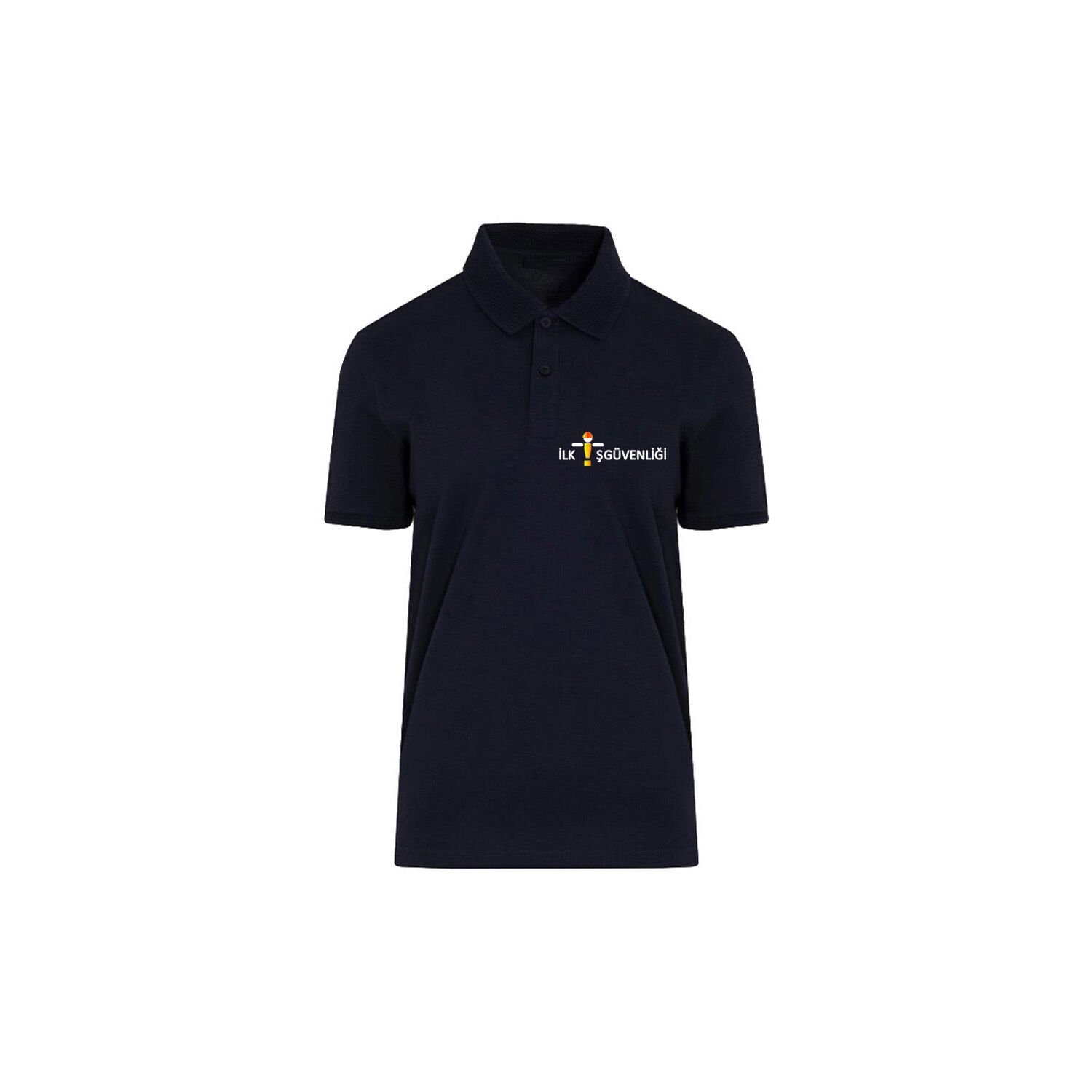 Polo Yaka Logo Baskılı Tşört Lacivert