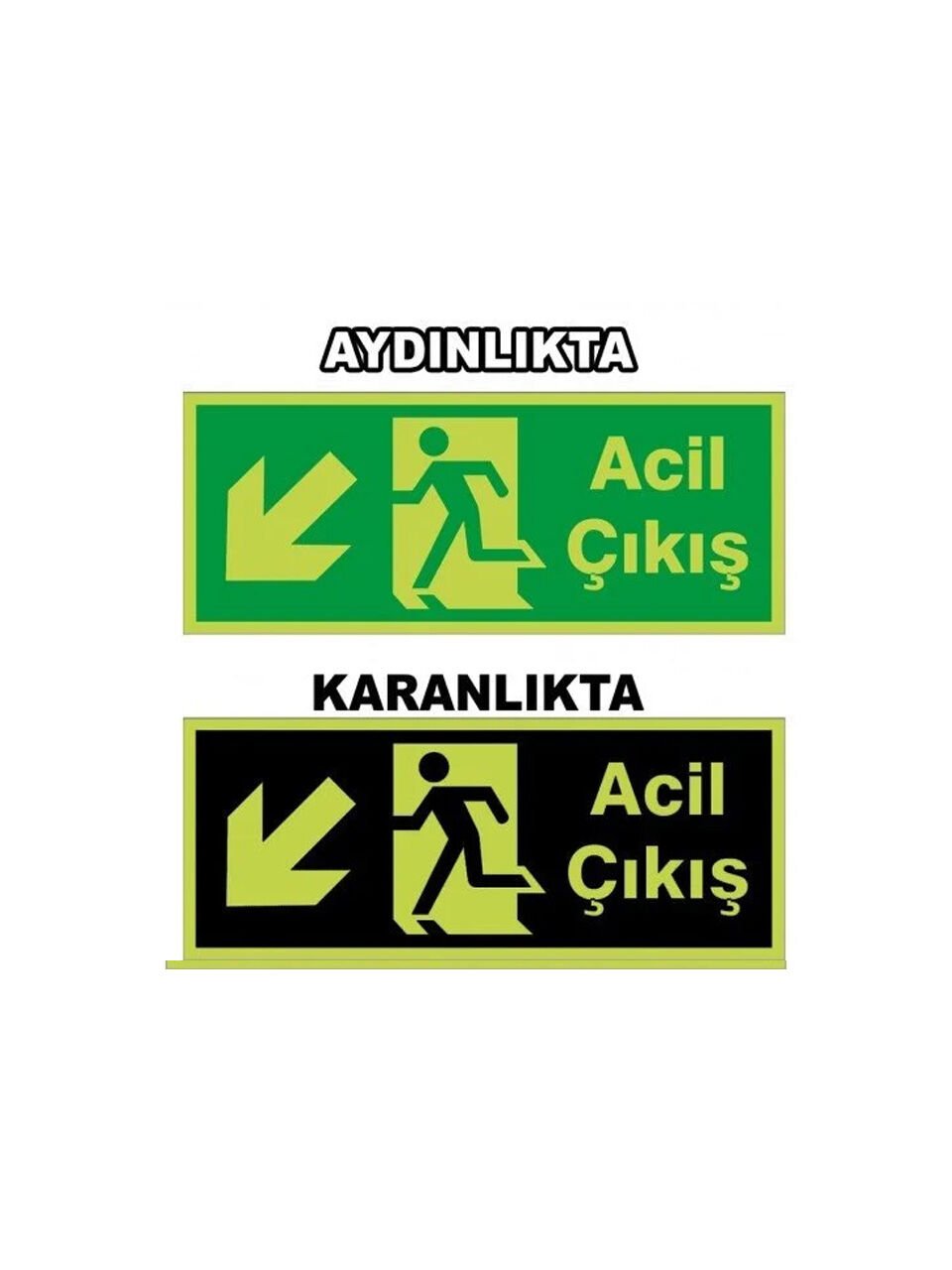 Acil Çıkış Fotolümen Sol Aşağı Ok