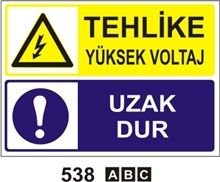 Tehlike Yüksek Voltaj Uzak Dur 35x50 cm Saç (Galvaniz) 0,50mm