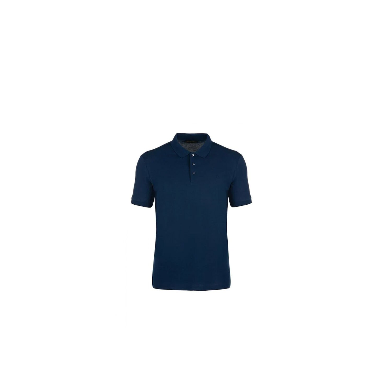 Polo Yaka Logo Baskılı Lacivert T-Shirt XL
