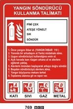 Yangın Söndürücü Kullanma Talimatı 35x50 cm Sticker Etiket