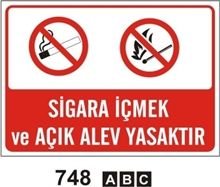 Sigara İçmek ve Açık Alev Yasaktır 25x35 cm Sticker Etiket
