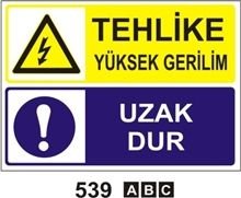 Tehlike Yüksek Gerilim Uzak Dur 35x50 cm Sticker (Yapışkanlı) Etiket