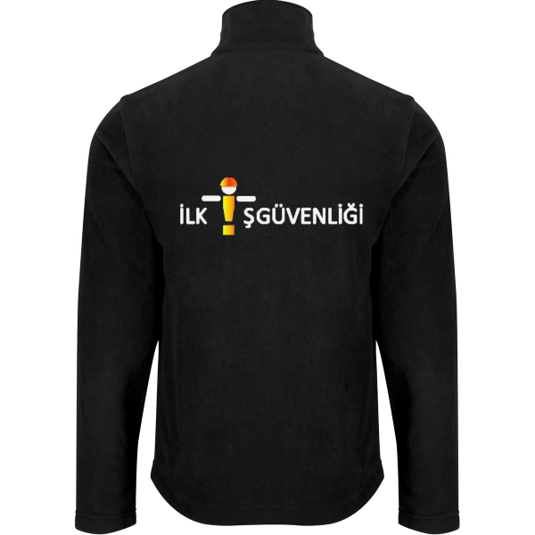 Logo Baskılı Siyah Polar Mont 330 Gram