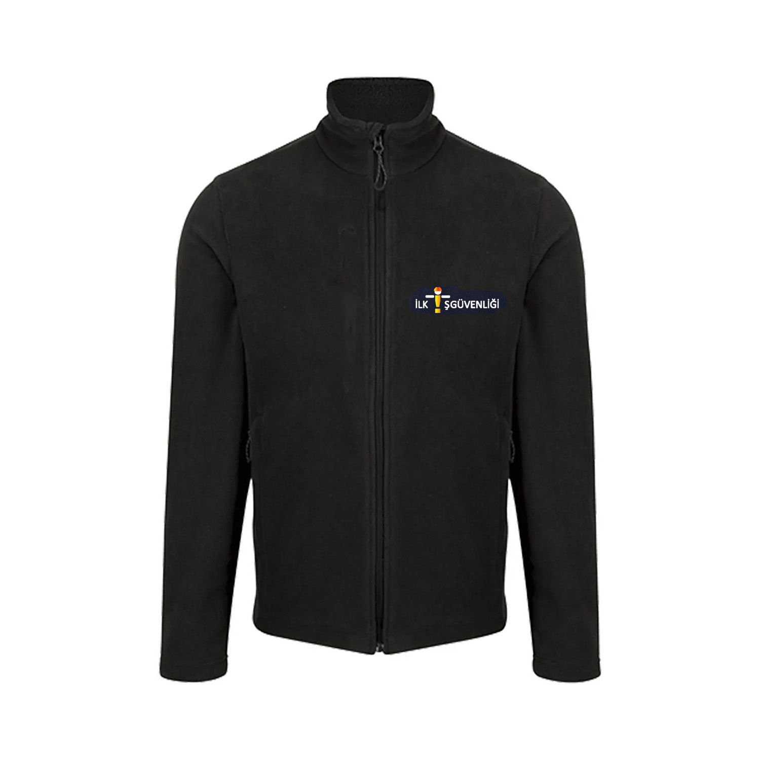 Logo Baskılı Siyah Polar Mont 330 Gram