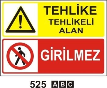 Tehlikeli Alan Girilmez 35x50 cm Sticker (Yapışkanlı) Etiket