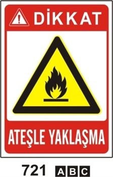Ateşle Yaklaşma 35x50 cm Sticker Etiket
