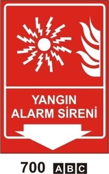 Yangın Alarm Sireni 25x35 cm Sticker Etiket