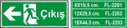 Çıkış Levhası Fosforlu - Fotolümen Sol Yön 12x29,5 cm 3 mm Dekota Üstü Fotolümen Acil Çıkış Levhası