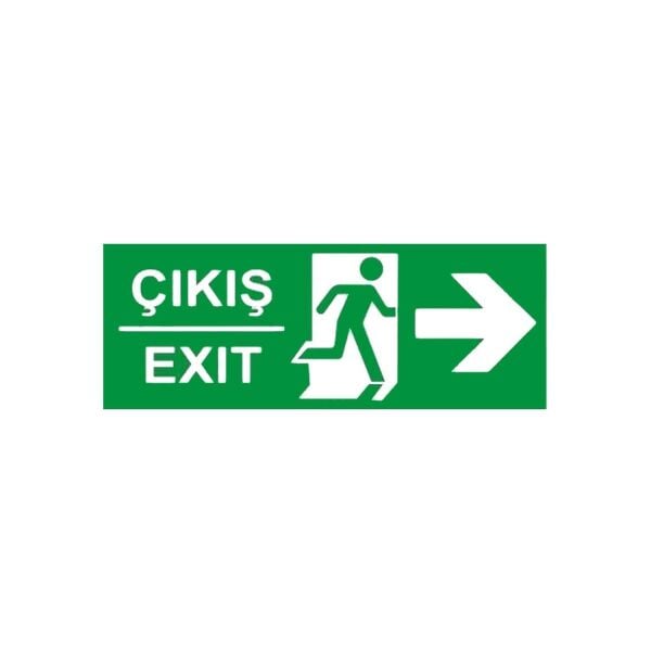 Çıkış-Exit Fotolümenli Sağ Ok Levha