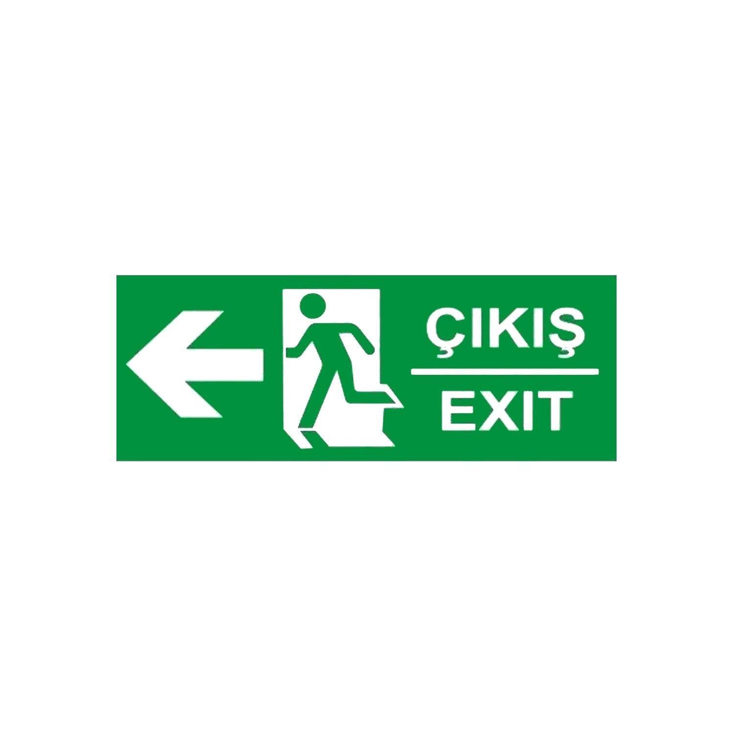 Çıkış-Exit Fotolümenli Sol Ok