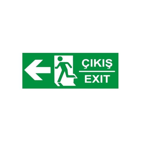 Çıkış-Exit Fotolümenli Sol Ok