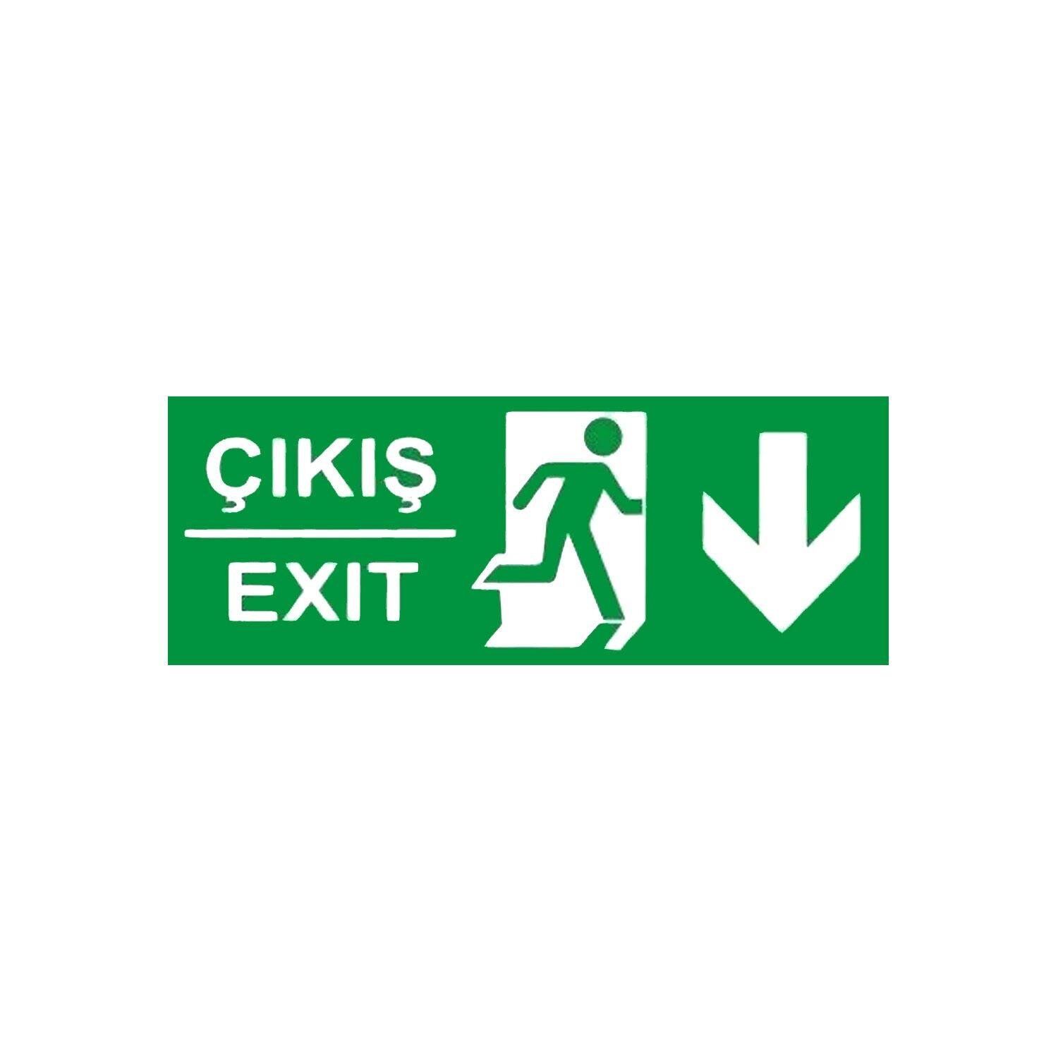 Çıkış-Exit Fotolümenli Aşağı Ok