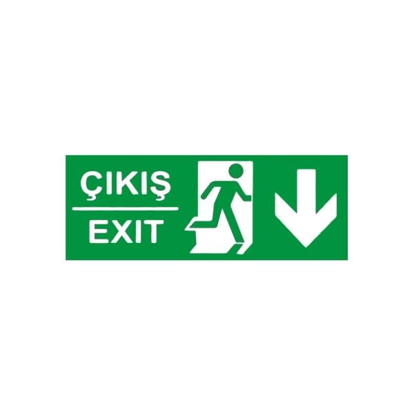 Çıkış-Exit Fotolümenli Aşağı Ok