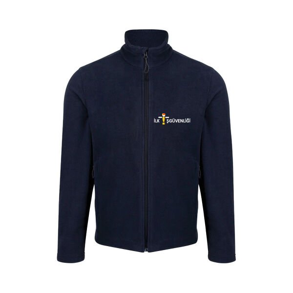 Logo Baskılı Lacivert Polar Mont 330 Gram XXXL