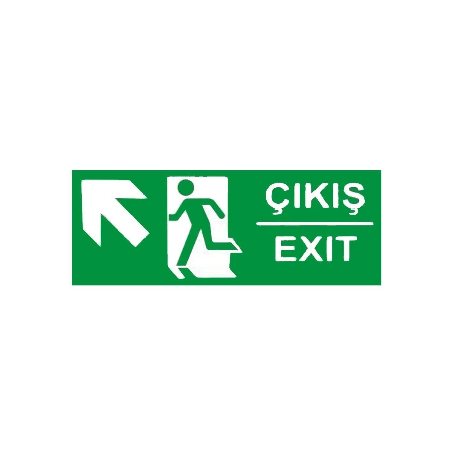 Çıkış-Exit Fotolümenli Sol Yukarı Çapraz