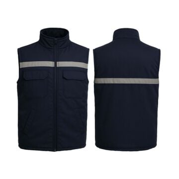 Gabardin Kumaş İçi Polarlı Lacivert Yelek