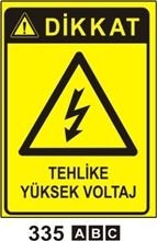 Tehlike Yüksek Voltaj 25x35 cm Saç (Galvaniz) 0,50mm