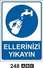 Ellerinizi Yıkayın 25x35 cm Saç (Galvaniz) 0,50mm