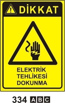 Elektrik Tehlikesi Dokunma 35x50 cm Sticker (Yapışkanlı) Etiket