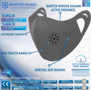 Antimikrobiyal Üst Düzey Yıkanabilir Koruyucu Çocuk Maske