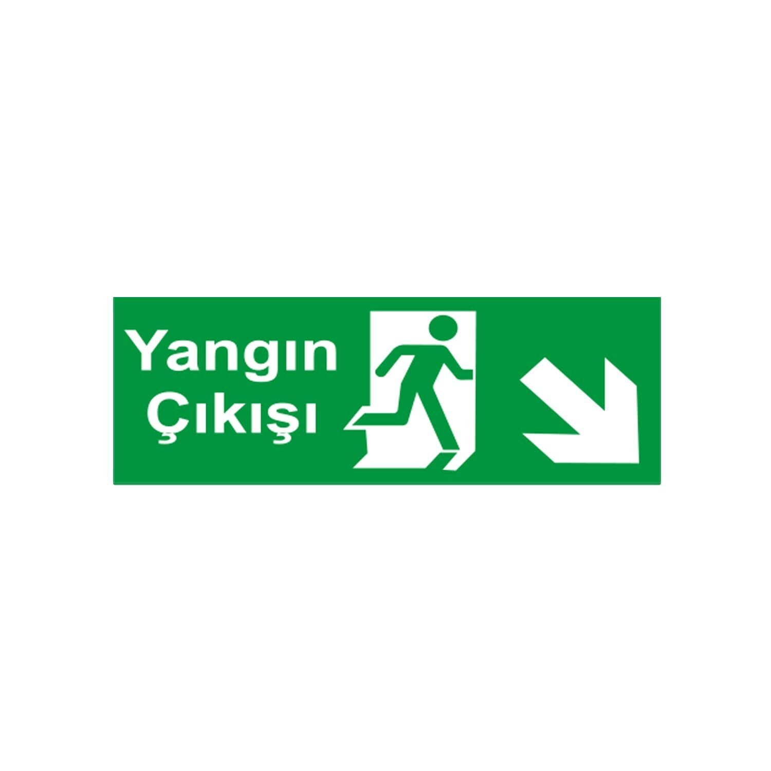Yangın Çıkış Fotolümen Sağ Aşağı Çapraz