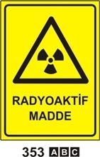 Radyo Aktif Madde 25x35 cm Sticker (Yapışkanlı)Etiket