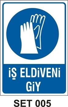 İş Eldivenini Giy 25x35 cm Sticker (Yapışkanlı) Etiket