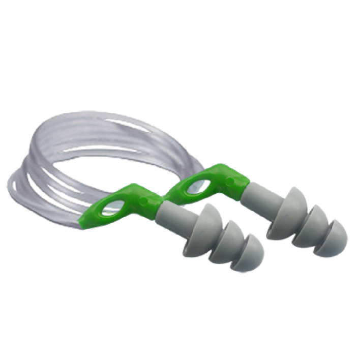 Baymax SL 1409-C Plastik İpli Kulak Tıkacı / Gri-Yeşil