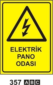 Elektrik Pano Odası 25x35 cm Sticker (Yapışkanlı) Etiket