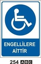 Engellilere Aittir 35x50 cm PVC(Plastik) 0,50mm