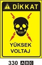 Yüksek Voltaj 25x35 cm Sticker (Yapışkanlı)Etiket