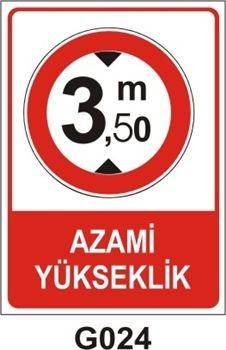 Azami Yükseklik 35x50 cm Sticker Etiket