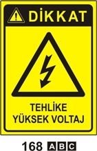 Tehlikeli yüksek Voltaj 35x50 cm Saç (Galvaniz) 0,50mm