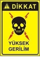 Dikkat yüksek gerilim 35x50 cm PVC (Plastik) 0.50 mm